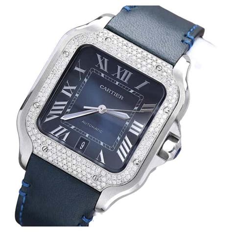 cartier watches santos|cartier santos diamond bezel.